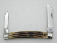 Queen Cutlery 15 half congress 3 716 closed early 1950s genuine Winterbotton bone handles