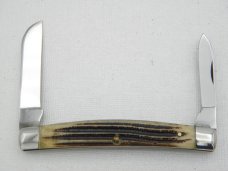 Queen Cutlery #15 half congress:  3 7/16” closed, early 1950s, genuine Winterbotton bone handles