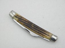 Queen Cutlery #15 half congress:  3 7/16” closed, early 1950s, genuine Winterbotton bone handles