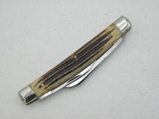 Queen Cutlery #15 half congress:  3 7/16” closed, early 1950s, genuine Winterbotton bone handles
