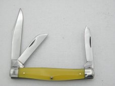 Queen Cutlery #16 Stockman, 1958 - 1960, 3 3/8” closed, amber  handles