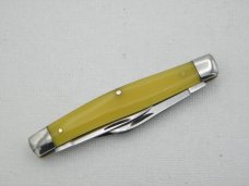 Queen Cutlery #16 Stockman, 1958 - 1960, 3 3/8” closed, amber  handles