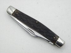 Queen Cutlery #16 Stockman, 1945 - 1948, 3 3/8” closed, Rogers bone handles