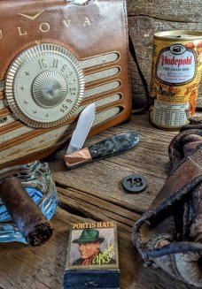 TITUSVILLE CUTLERY -AMERICAN REDSMITH SERIES- Old Man Norman Barlow - Buckeye Burl Wood Handles-18