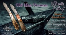 TITUSVILLE CUTLERY -AMERICAN REDSMITH SERIES- Old Man Norman Barlow - Buckeye Burl Wood Handles-18
