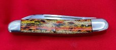 FIGHT'N ROOSTER 2-Blade Hawbaker Jack Folding Pocket Knife Christmas Tree Scales 2nd Gen MINT