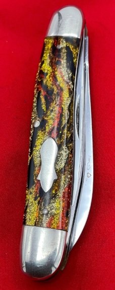 FIGHT'N ROOSTER 2-Blade Hawbaker Jack Folding Pocket Knife Christmas Tree Scales 2nd Gen MINT