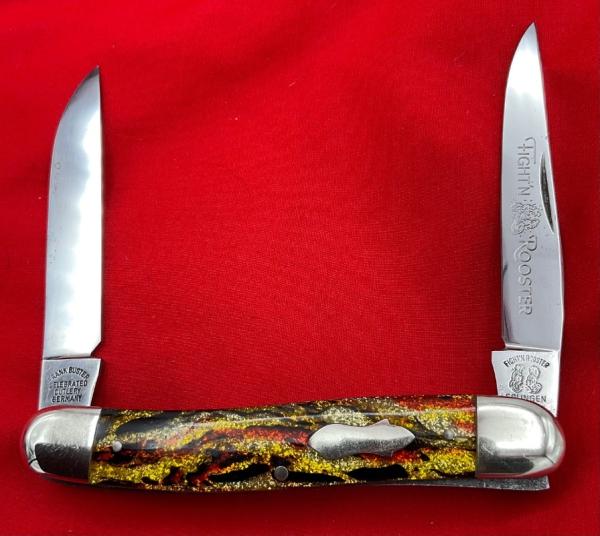 FIGHT'N ROOSTER 2-Blade Hawbaker Jack Folding Pocket Knife Christmas Tree Scales 2nd Gen MINT FIGHT'N ROOSTER 2-Blade Hawbaker Jack Folding Pocket Knife Christmas Tree Scales 2nd Gen MINT