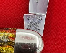 FIGHT'N ROOSTER 2-Blade Hawbaker Jack Folding Pocket Knife Christmas Tree Scales 2nd Gen MINT