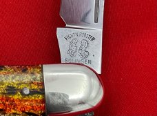 FIGHT'N ROOSTER 2-Blade Hawbaker Jack Folding Pocket Knife Christmas Tree Scales 2nd Gen MINT