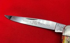 FIGHT'N ROOSTER 2-Blade Hawbaker Jack Folding Pocket Knife Christmas Tree Scales 2nd Gen MINT