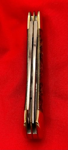 FIGHT’N ROOSTER 2-Blade Bar Style Trapper Pocket Knife Christmas Tree Scales Skinner/Spey Version