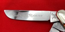 FIGHT’N ROOSTER 2-Blade Bar Style Trapper Pocket Knife Christmas Tree Scales Skinner/Spey Version
