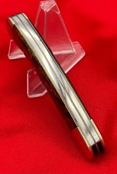 FIGHT’N ROOSTER 2-Blade Bar Style Trapper Pocket Knife Christmas Tree Scales Skinner/Spey Version