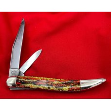 FIGHT’N ROOSTER 2-Blade Texas Toothpick Folding Pocket Knife w/Christmas Tree Scales MINT 2nd Gen