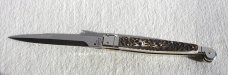  NEW AGA CAMPOLIN 12" ITALIAN SICILIANO GENUINE STAG 4 MILLIMETER BLADE, NICKEL SILVER BOLSTERS