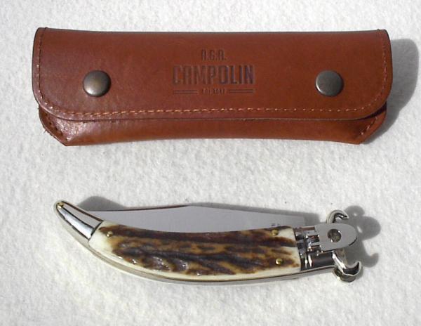 NEW A.G.A. CAMPOLIN GENUINE STAG LEVER LOCK SHELL PULLER NICKEL SILVER BOLSTERS ONLY 300 MADE