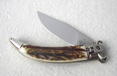 NEW A.G.A. CAMPOLIN GENUINE STAG LEVER LOCK SHELL PULLER NICKEL SILVER BOLSTERS ONLY 300 MADE