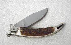 NEW A.G.A. CAMPOLIN GENUINE STAG LEVER LOCK SHELL PULLER NICKEL SILVER BOLSTERS ONLY 300 MADE