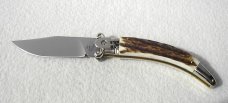 NEW A.G.A. CAMPOLIN GENUINE STAG LEVER LOCK SHELL PULLER NICKEL SILVER BOLSTERS ONLY 300 MADE