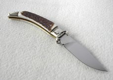 NEW A.G.A. CAMPOLIN GENUINE STAG LEVER LOCK SHELL PULLER NICKEL SILVER BOLSTERS ONLY 300 MADE