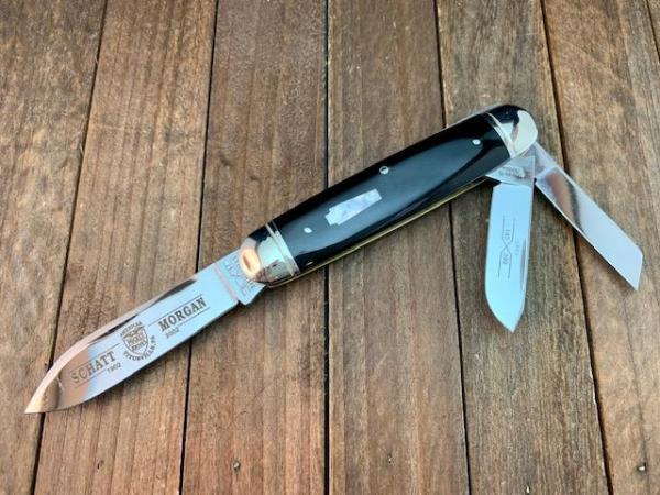 Schatt and Morgan Equal End Split Backspring Whittler Buffalo Horn 2002