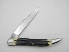 Queen Cutlery #20 Texas Tooth Pick Winterbottom bone:  5” closed, 1958 - 1960, etched blade, Q STEEL
