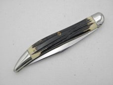 Queen Cutlery #20 Texas Tooth Pick Winterbottom bone:  5” closed, 1958 - 1960, etched blade, Q STEEL