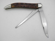 Queen Cutlery #19 Fisherman’s Knife:  5” closed, 1950, Rogers bone handles with no chips or cracks, 