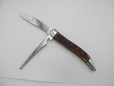 Queen Cutlery #19 Fisherman’s Knife:  5” closed, 1950, Rogers bone handles with no chips or cracks, 