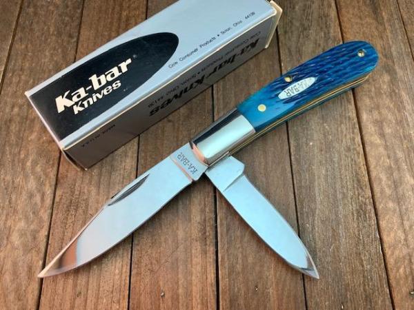 Ka-Bar Bent Barlow Blue Rope Jigged Bone 1990 Ka-Bar Bent Barlow Blue Rope Jigged Bone 1990