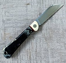 K'roo Raven Custom..3.75"..Black Kudu bone..Tusk Ivory Bolsters rwl34. Filework.Xtra spacers..liners