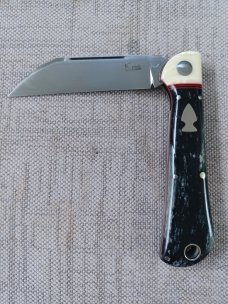 K'roo Raven Custom..3.75"..Black Kudu bone..Tusk Ivory Bolsters rwl34. Filework.Xtra spacers..liners
