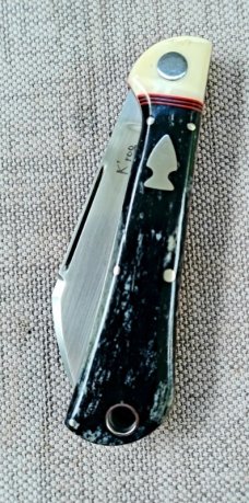 K'roo Raven Custom..3.75"..Black Kudu bone..Tusk Ivory Bolsters rwl34. Filework.Xtra spacers..liners