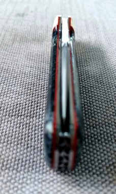 K'roo Raven Custom..3.75"..Black Kudu bone..Tusk Ivory Bolsters rwl34. Filework.Xtra spacers..liners