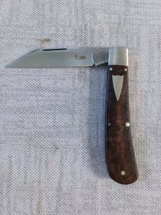 K'roo PROTOTYPE Rhino..Swayback Native..Zebrawood..3.75" closed..N690 ..brut de force look..coa/slip