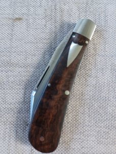 K'roo PROTOTYPE Rhino..Swayback Native..Zebrawood..3.75" closed..N690 ..brut de force look..coa/slip