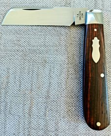 T A Davison Custom Swayback Lambsfoot..3 7/8"..Desert Ironwood...Ctshp steel..jeweled liners..SWEDGE