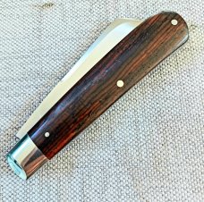 T A Davison Custom Swayback Lambsfoot..3 7/8"..Desert Ironwood...Ctshp steel..jeweled liners..SWEDGE