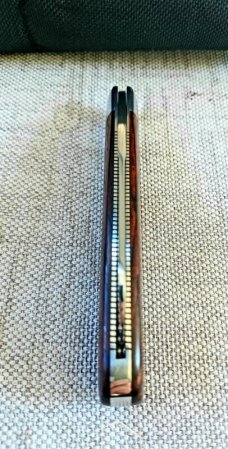 T A Davison Custom Swayback Lambsfoot..3 7/8"..Desert Ironwood...Ctshp steel..jeweled liners..SWEDGE