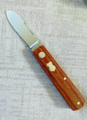 Adam Vigil Shadow Spear Barlow..3.5"..Cpm154..Crosscut Micarta scales...with maker's gift pouch