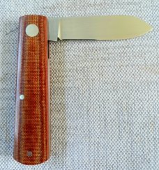 Adam Vigil Shadow Spear Barlow..3.5"..Cpm154..Crosscut Micarta scales...with maker's gift pouch 