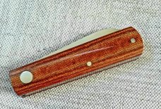 Adam Vigil Shadow Spear Barlow..3.5"..Cpm154..Crosscut Micarta scales...with maker's gift pouch 