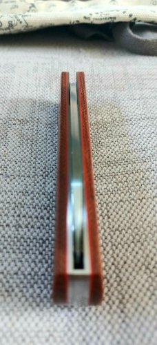 Adam Vigil Shadow Spear Barlow..3.5"..Cpm154..Crosscut Micarta scales...with maker's gift pouch 
