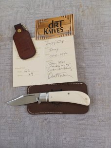 DrT. David Taber, checkered Ivory Lanny Clip..Cpm154 at 4" closed..Comes with all swag shown 