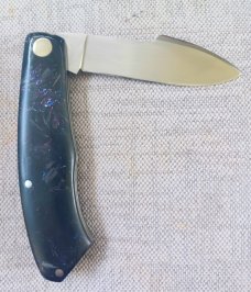 Sacred Bear/Tory Utt Custom Chronos Knife,CPM-154,Shadow Fat Carbon Fiber.4"..Damasteel Shield..swag