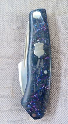 Sacred Bear/Tory Utt Custom Chronos Knife,CPM-154,Shadow Fat Carbon Fiber.4"..Damasteel Shield..swag