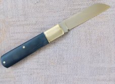 Sacred Bear/Tory Utt Barlow Knife,CPM-154,Black Micarta.Nickel Silver..4"..Mokume Shield..swag