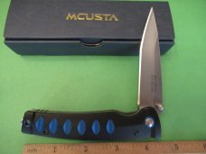 Mcusta Katana  Black Blue Aluminum Liner Lock Model  MC-0041C