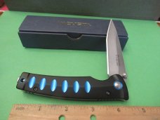 Mcusta Katana  Black /Blue Aluminum Liner Lock Model # MC-0041C
